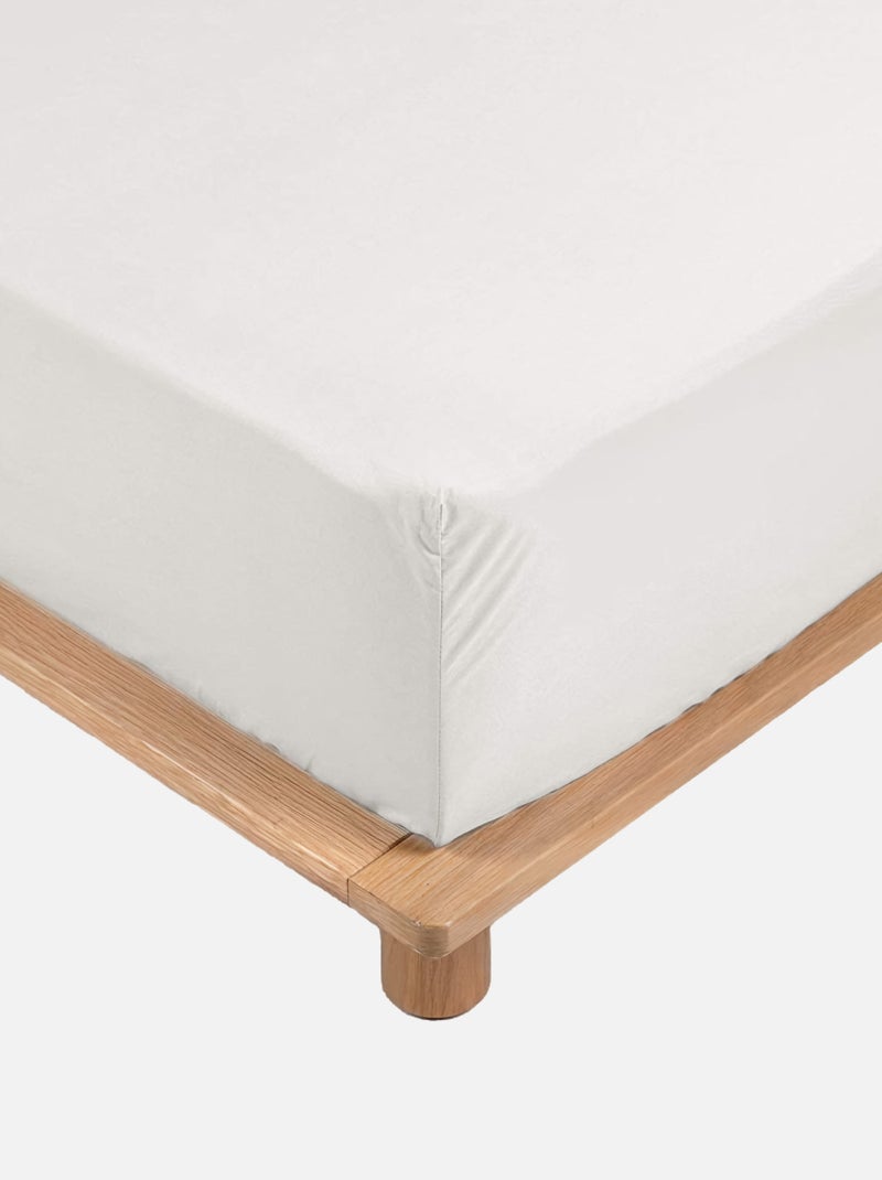 Draps Housse Percale de Coton 78fils LIA PROMO LINGE Ecru - Kiabi