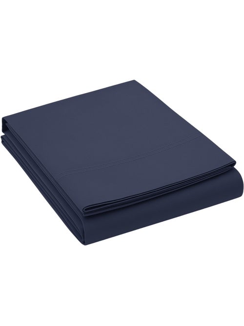 Draps plat en satin de coton uni bleu marine - Désir - Kiabi Draps plat en satin de coton uni bleu marine - Désir - Kiabi