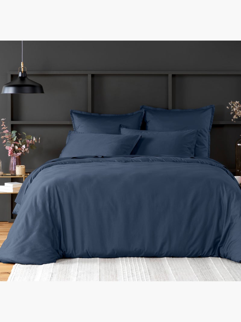 Draps plat en satin de coton uni bleu marine - Désir Bleu - Kiabi