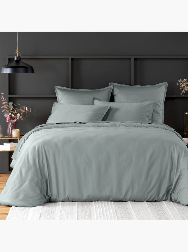 Draps plat en satin de coton uni céladon - Désir Vert - Kiabi