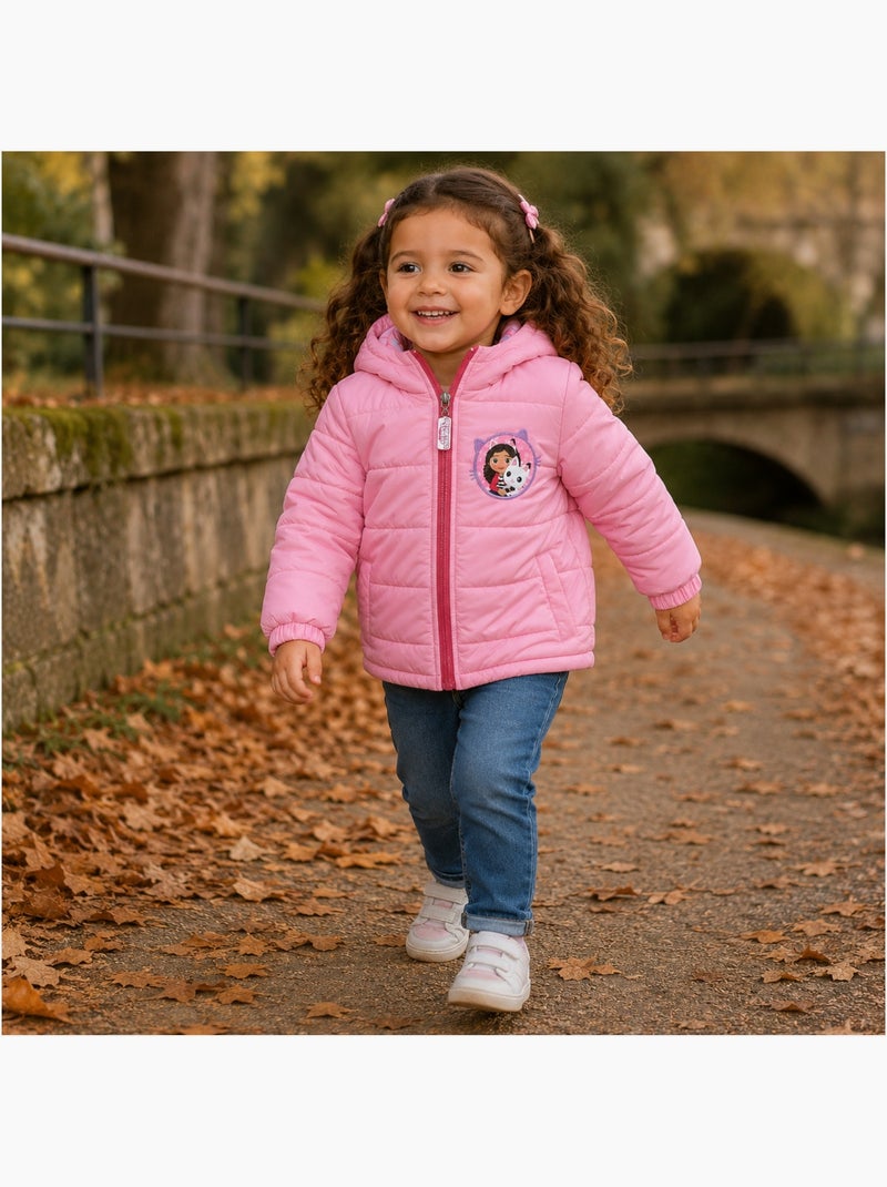 Dreamworks - doudoune zippée à capuche imprimée Rose - Kiabi