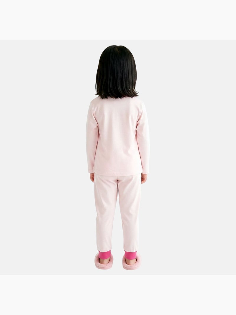 Dreamworks - pyjama imprimé manches longues, col rond Rose clair - Kiabi