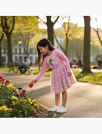 Dreamworks - robe manches longues avec jupe en tulle, col rond