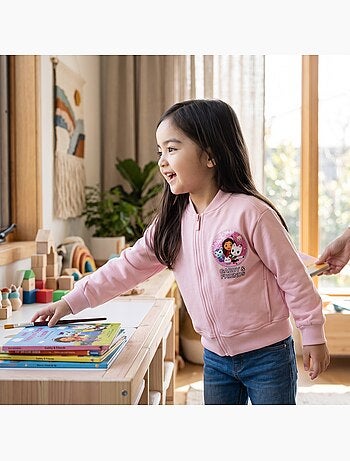 Dreamworks - veste zippée imprimée, finitions bord-côte