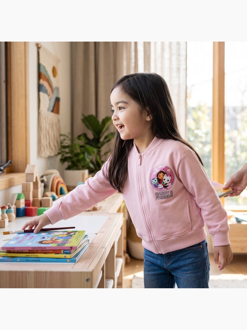 Dreamworks - veste zippée imprimée, finitions bord-côte Rose clair - Kiabi