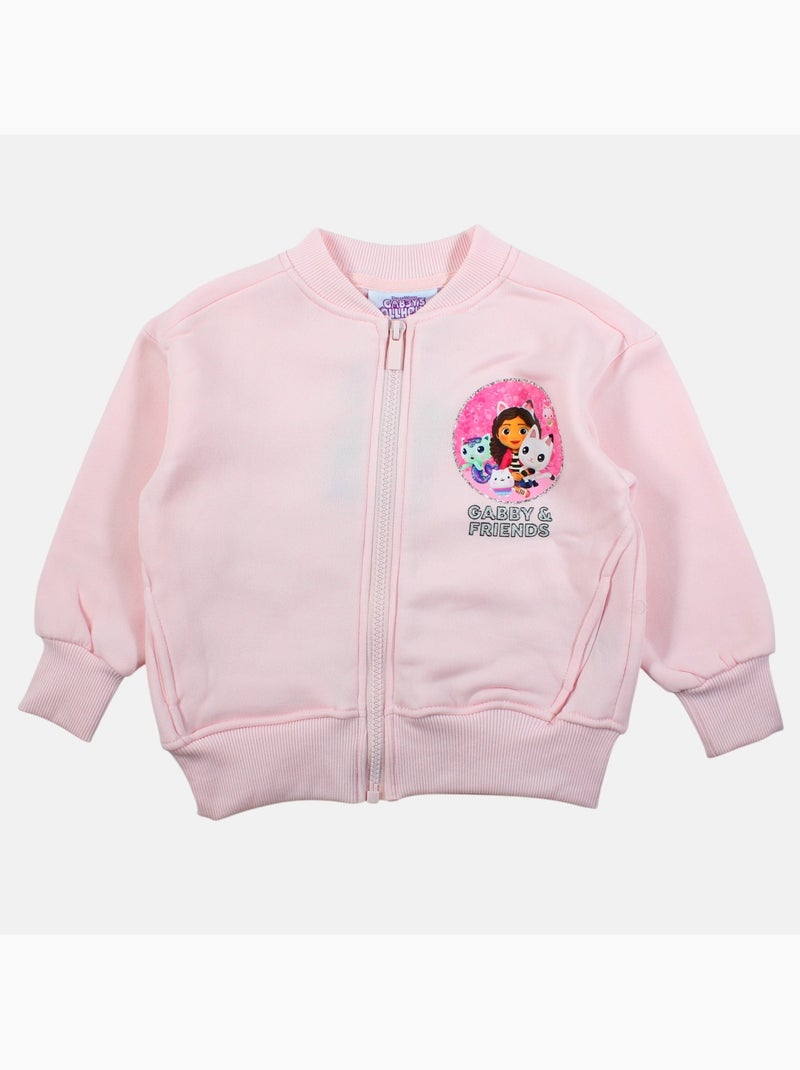Dreamworks - veste zippée imprimée, finitions bord-côte Rose clair - Kiabi