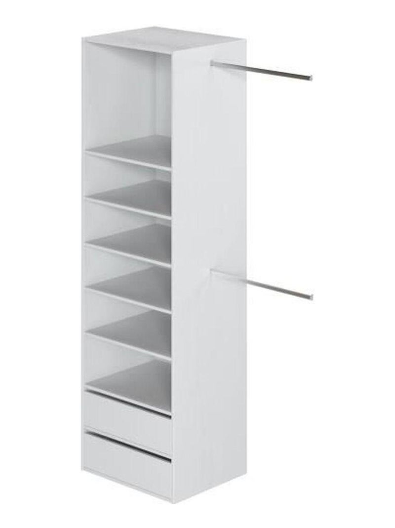 Dressing 1 colonne COMBI - Blanc - 2 penderies et - AUCUNE Blanc - Kiabi