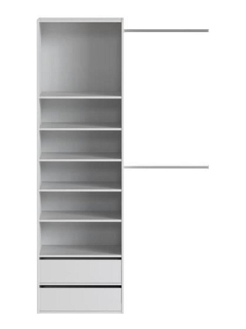 Dressing 1 colonne COMBI - Blanc - 2 penderies et - AUCUNE Blanc - Kiabi
