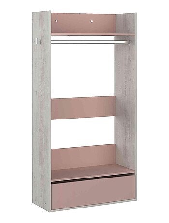 Dressing effet bois gris et bleu 160cm