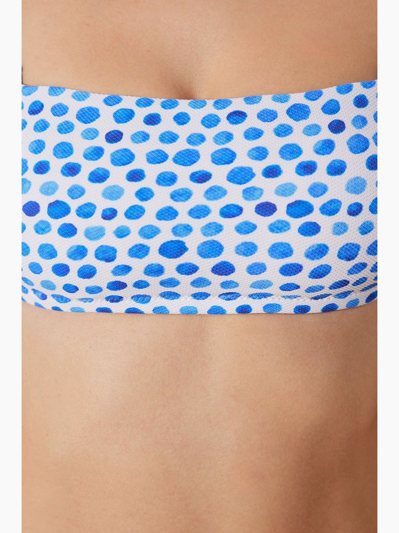 Drip haut de bikini texturé bandeau penti Blanc Bleu - Kiabi