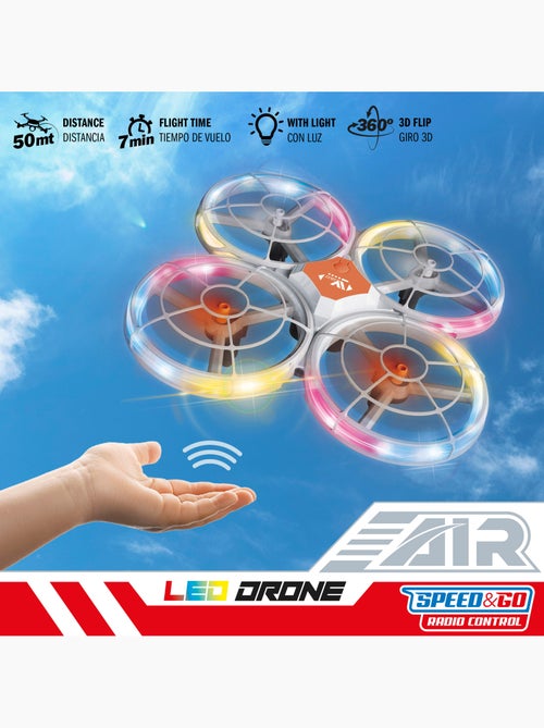 Drone 360º jouet télécommandé avec lumières led 17x17 cm speed & go - Kiabi