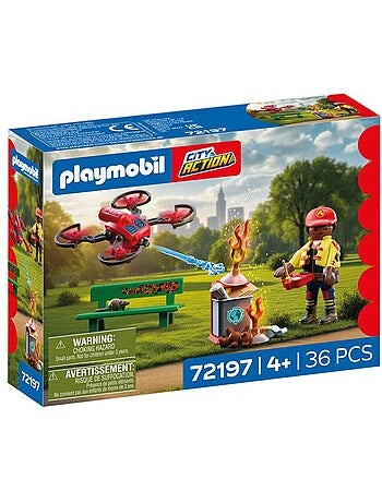 Drone de pompiers avec flèches d'eau