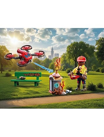 Drone de pompiers avec flèches d'eau