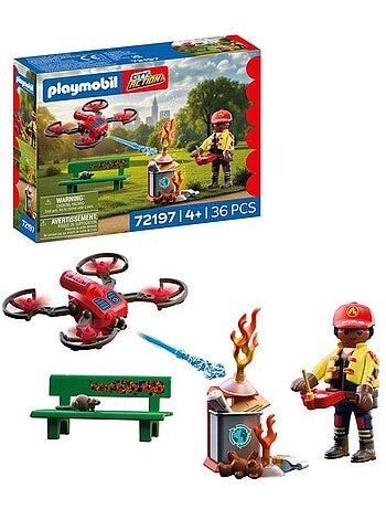 Drone de pompiers avec flèches d'eau