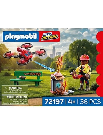 Drone de pompiers avec flèches d'eau