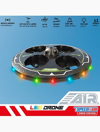 Drone jouet circulaire télécommandé avec rotation à 360° et gyroscope speed & go