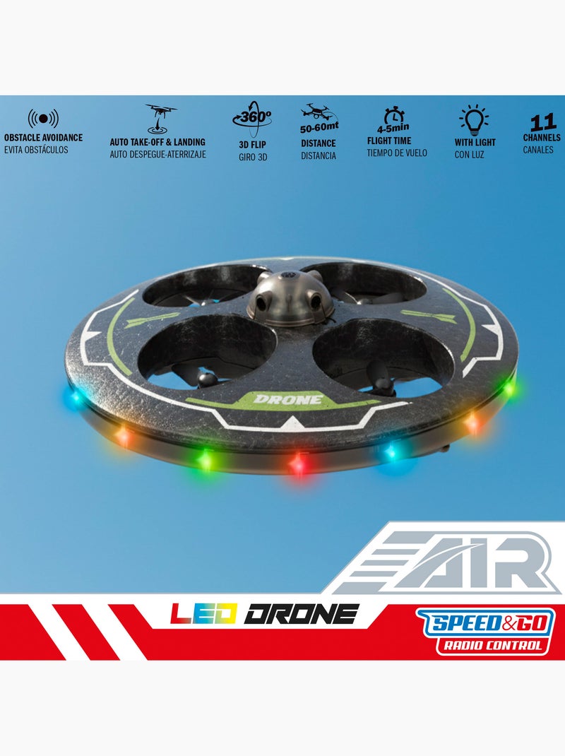 Drone jouet circulaire télécommandé avec rotation à 360° et gyroscope speed & go N/A - Kiabi