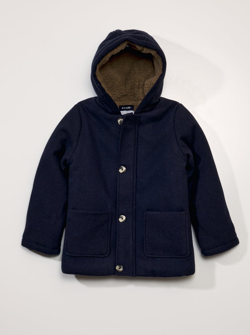 Duffle coat effet lainage Bleu - Kiabi