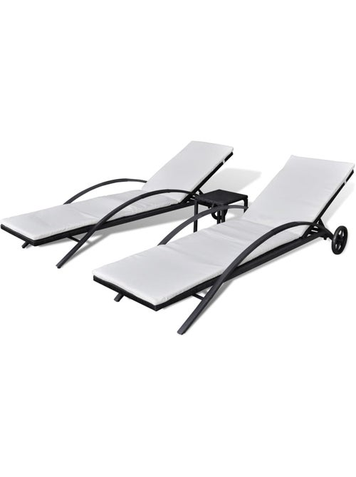 Duo de 2 chaises longue avec table basse - Kiabi Duo de 2 chaises longue avec table basse - Kiabi
