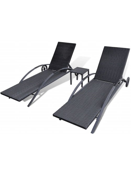 Duo de 2 chaises longue avec table basse - Kiabi Duo de 2 chaises longue avec table basse - Kiabi