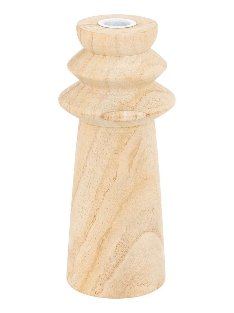 Duo de bougeoirs en bois Beige - Kiabi