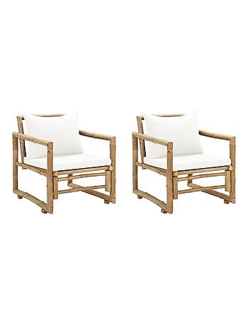 Duo de chaises de jardin en bambou