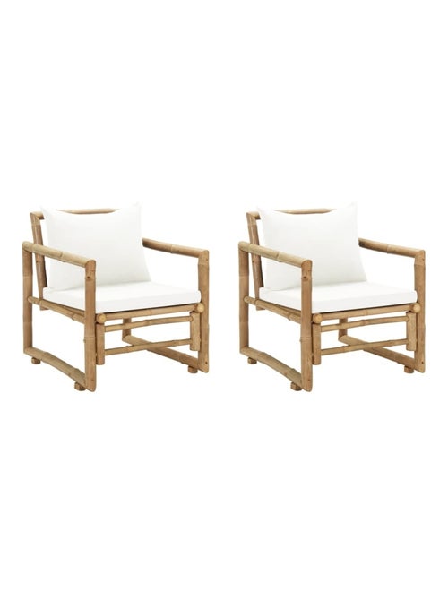 Duo de chaises de jardin en bambou - Kiabi