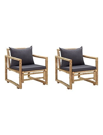 Duo de chaises de jardin en bambou