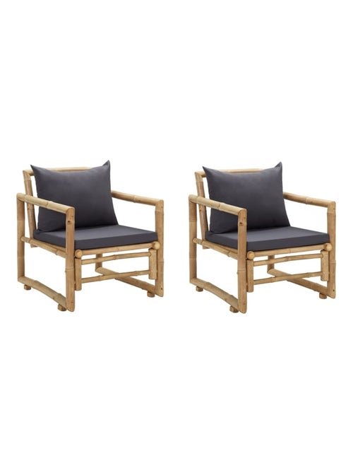Duo de chaises de jardin en bambou - Kiabi