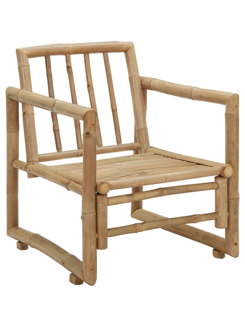 Duo de chaises de jardin en bambou gris anthracite - Kiabi