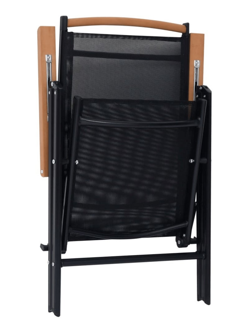 Duo de chaises de jardin pliables Noir - Kiabi