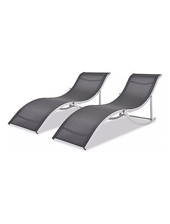 Duo de chaises longues pliantes