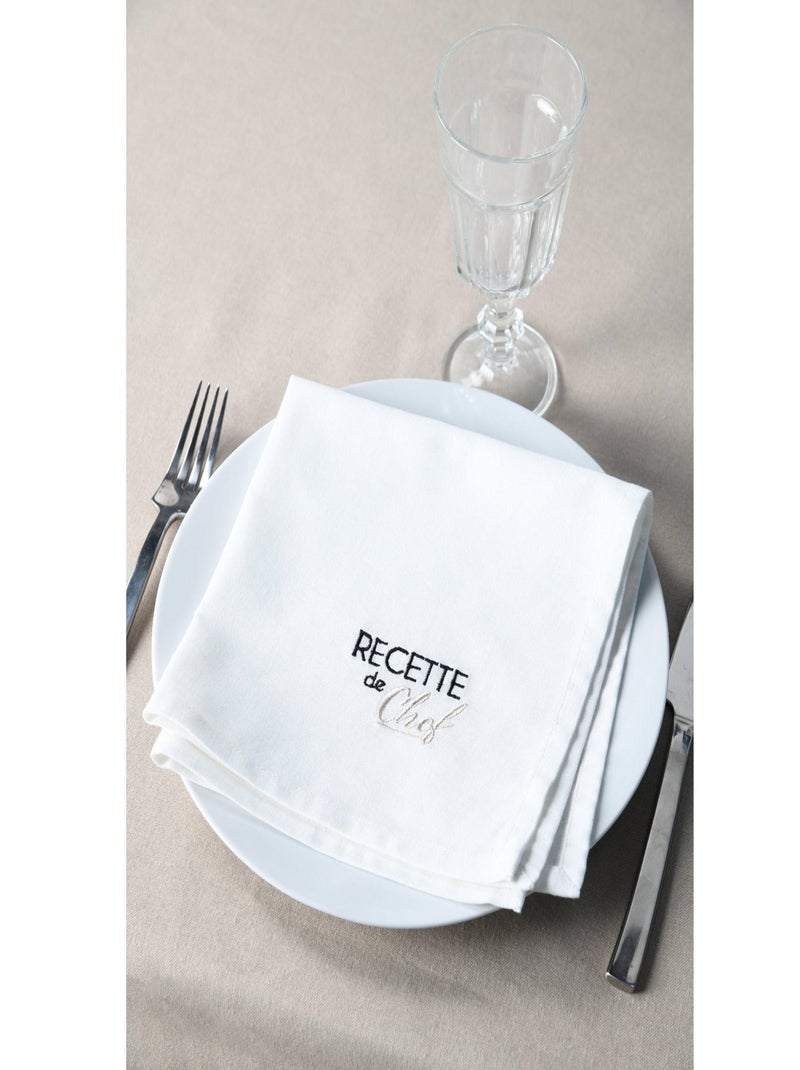 Duo de serviettes de tables bicolores Ecru - Kiabi