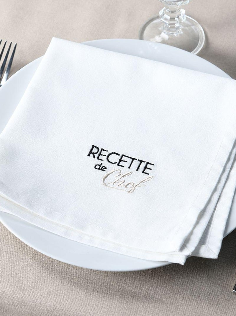 Duo de serviettes de tables bicolores Ecru - Kiabi