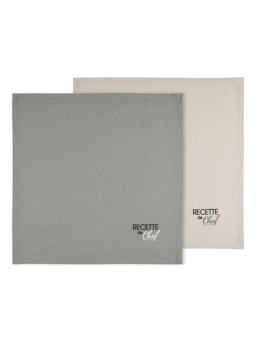 Duo de serviettes de tables bicolores - Kiabi