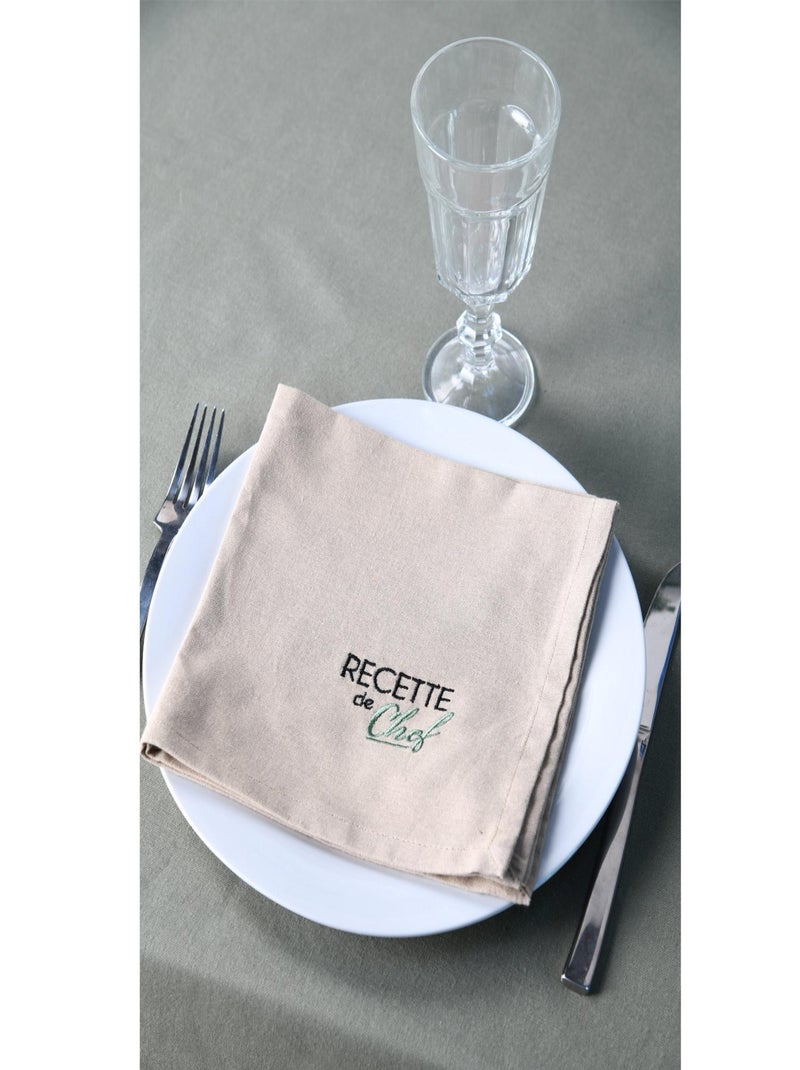 Duo de serviettes de tables bicolores Kaki - Kiabi
