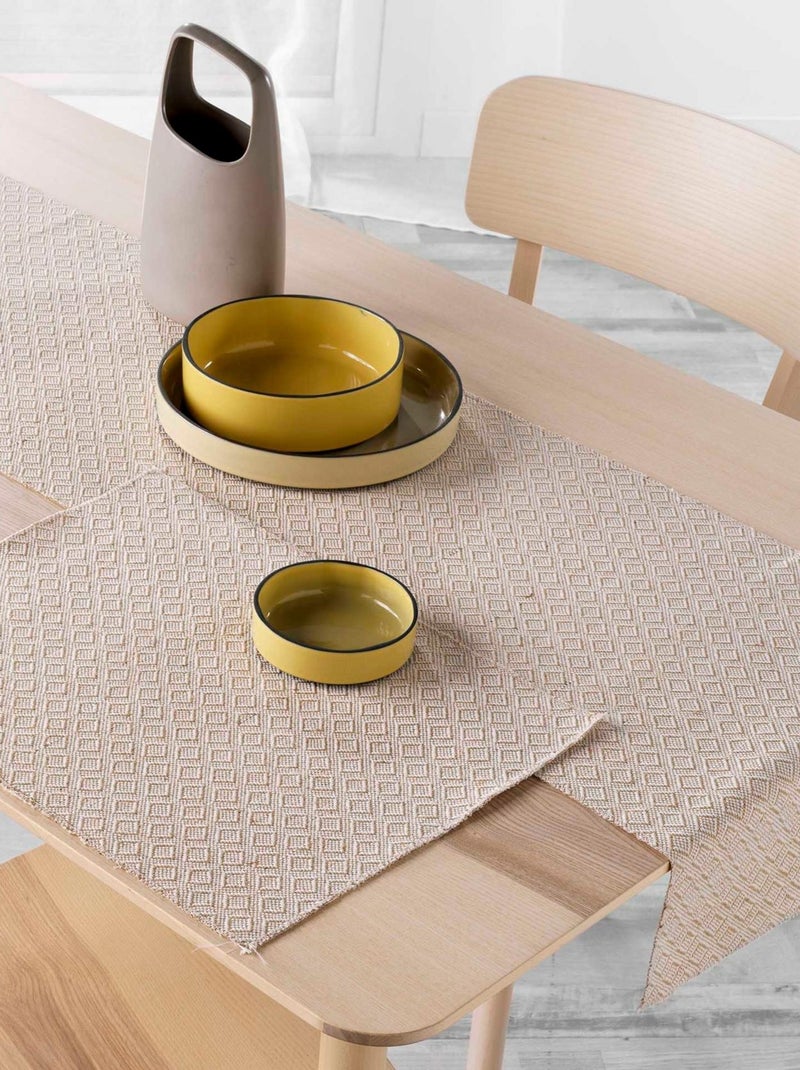 Duo de sets de table à motifs géométriques Beige clair - Kiabi