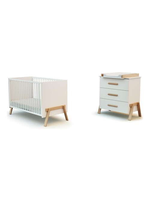 Duo lit bébé et commode en bois canaille - Kiabi Duo lit bébé et commode en bois canaille - Kiabi