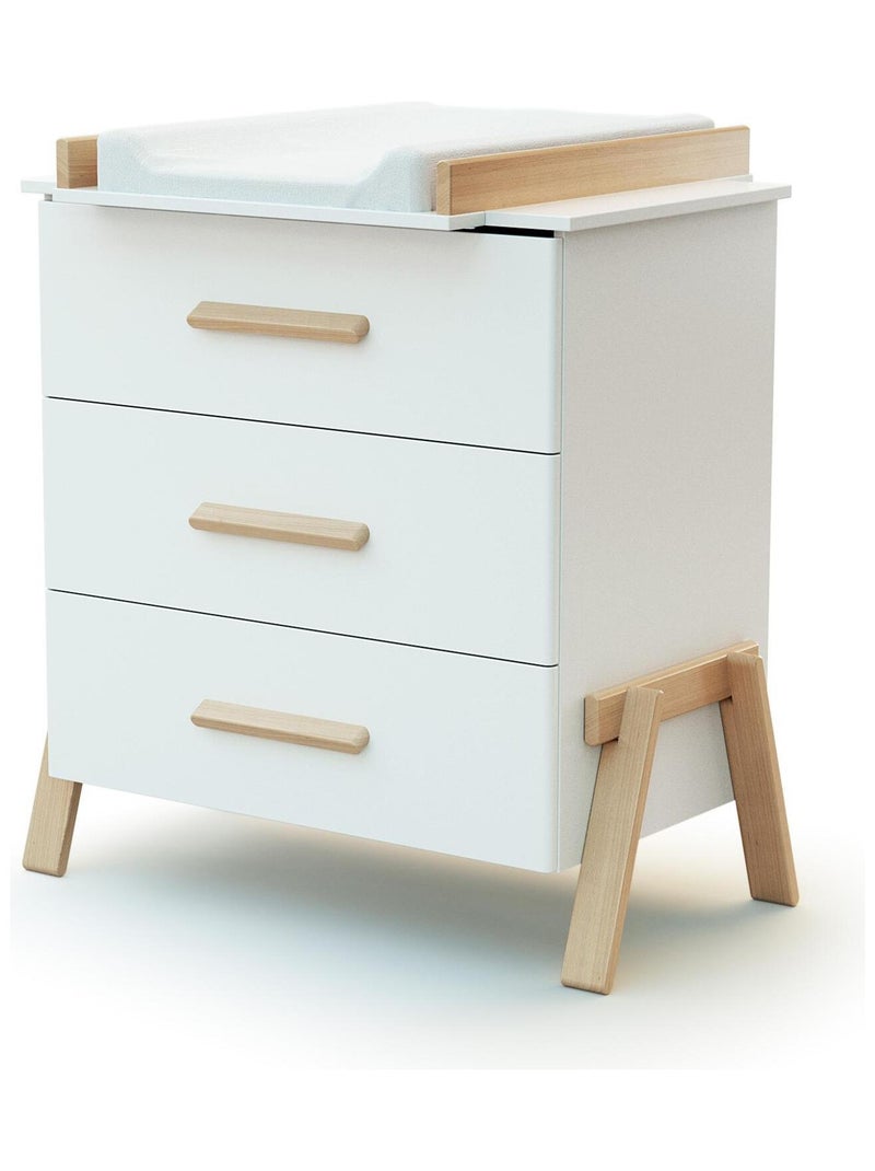 Duo lit bébé et commode en bois canaille Blanc Marron - Kiabi