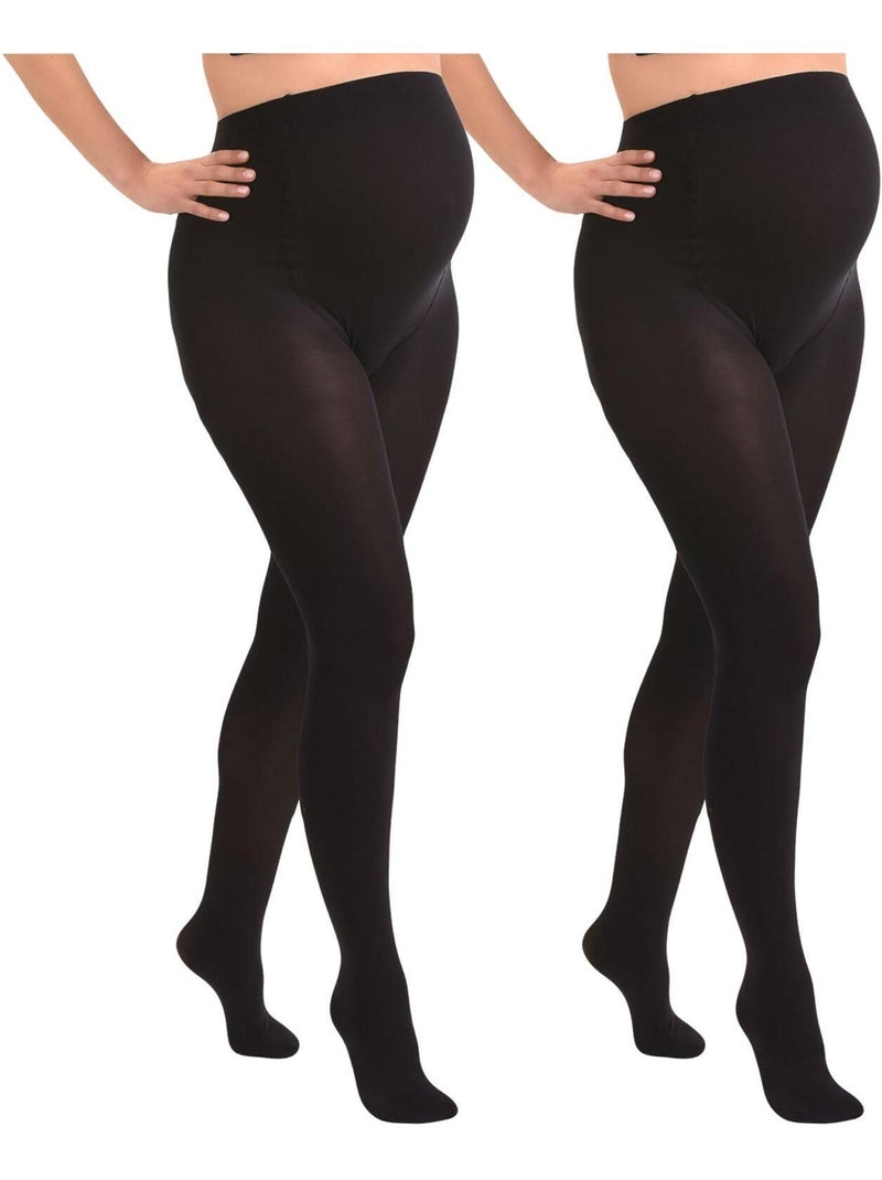 Duo Pack Collants de grossesse opaques confortables 60den Noir - Kiabi