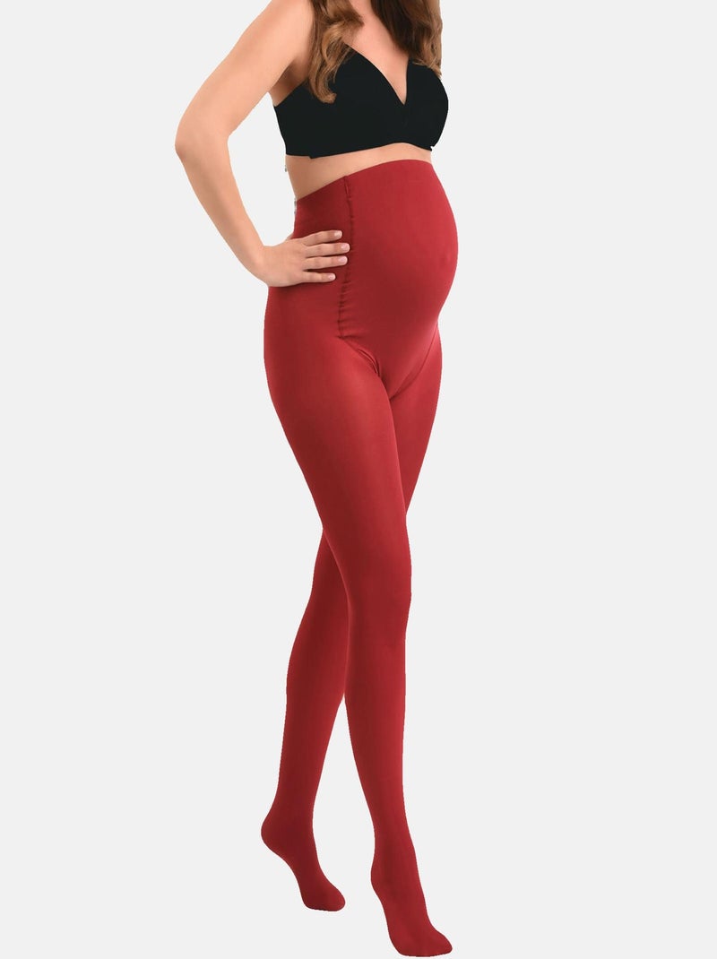 Duo Pack Collants de grossesse opaques confortables 60den Rouge - Kiabi