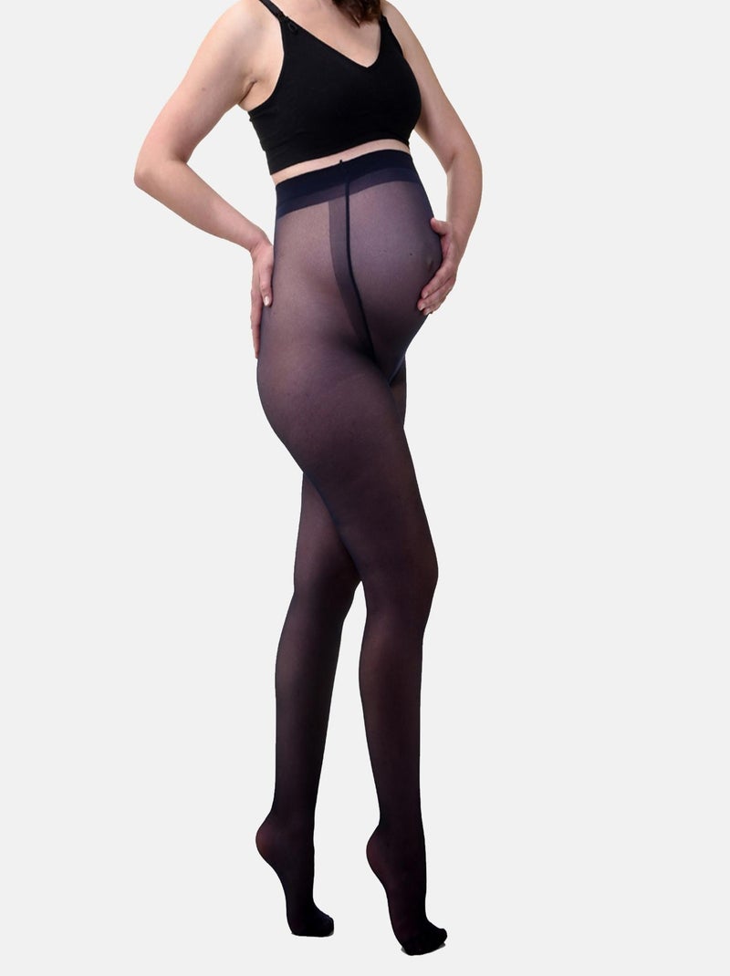 Duo Pack Collants de grossesse transparant confortables 20den Bleu marine - Kiabi