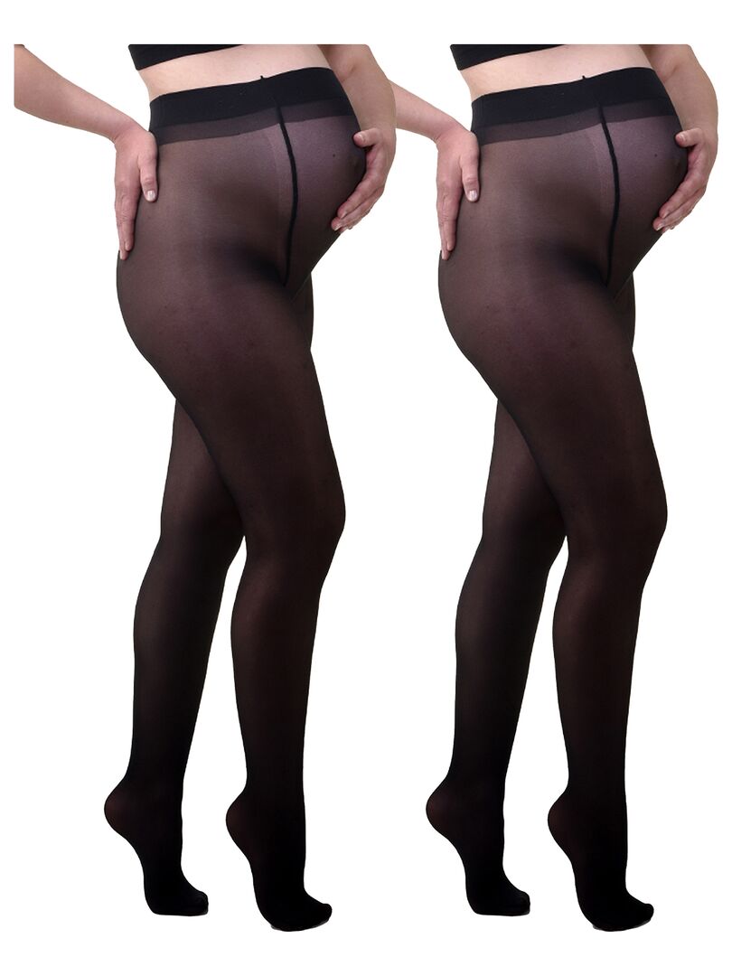 Duo Pack Collants de grossesse transparant confortables 20den Noir - Kiabi
