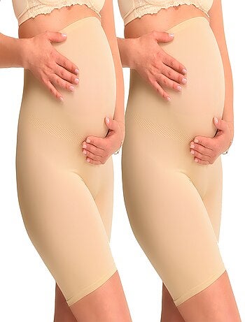Mamalicious - Lot de 2 culottes de grossesse gainantes à taille haute -  Blanc et noir