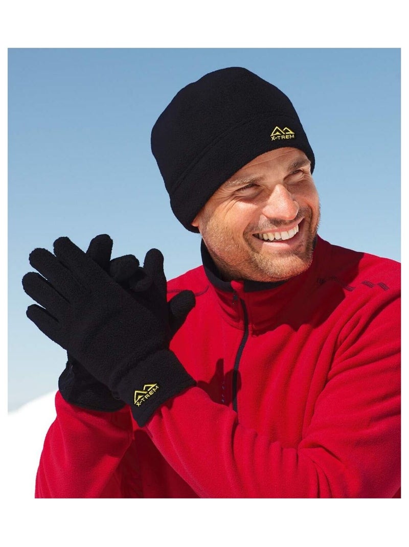 Duo Polaire Bonnet + Gants Antifroid  - ATLAS FOR MEN Noir - Kiabi