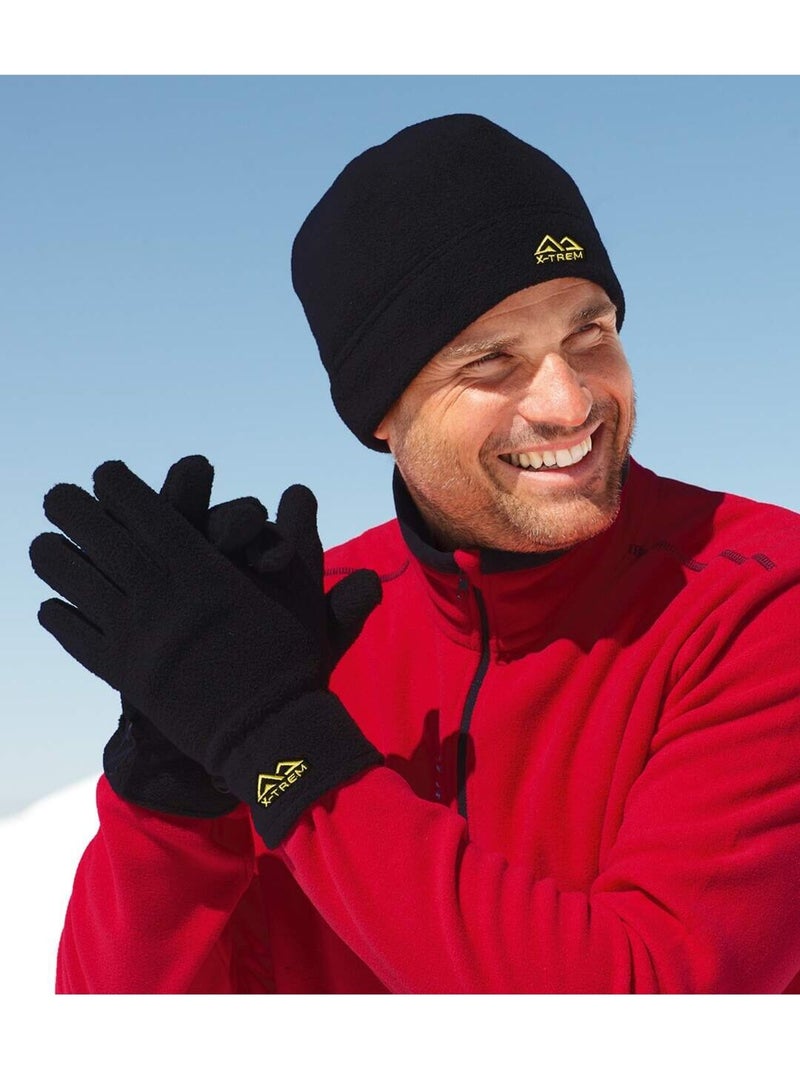 Duo polaire bonnet + gants antifroid  - atlas for men Noir - Kiabi