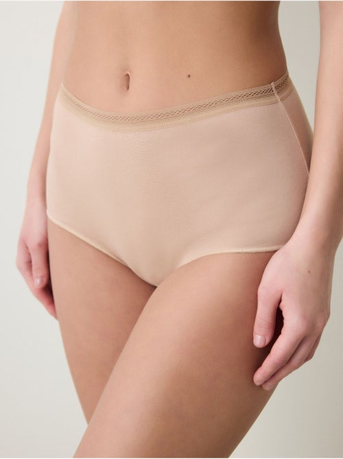 Easy cotton trim highwaist optic slip penti - Kiabi