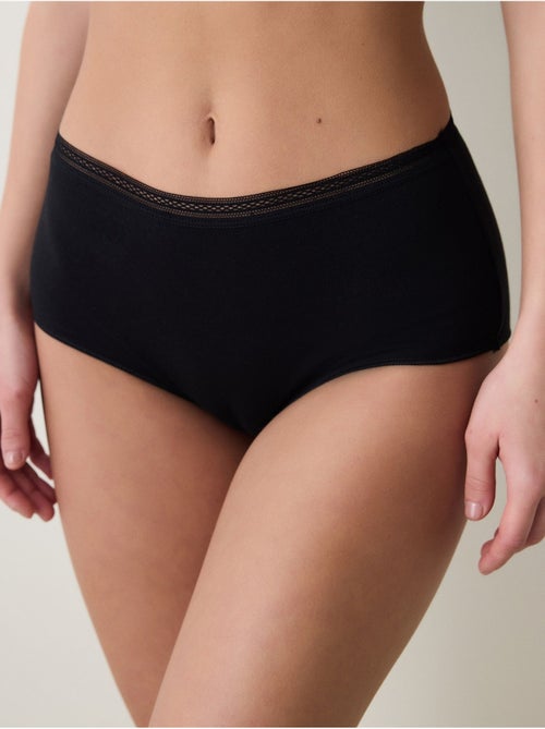 Easy cotton trim highwaist optic slip penti - Kiabi Easy cotton trim highwaist optic slip penti - Kiabi