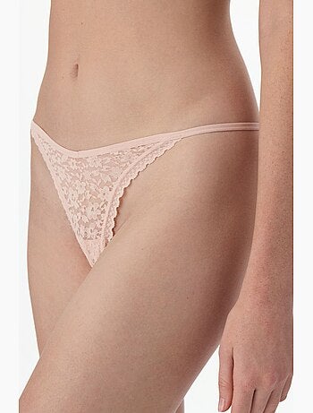 Easy dentelle col v fleuri string penti