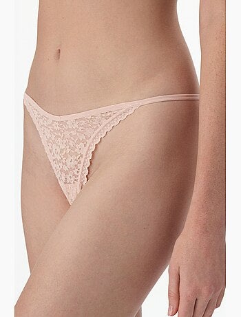 Easy dentelle col v fleuri string penti